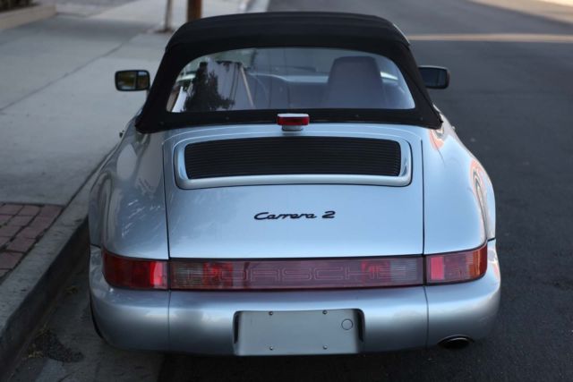 1991 porsche 911 carrera 2 cabriolet silver /gray