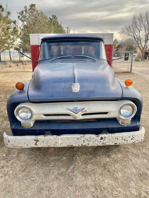 1956 ford f-series blue rwd manual wheat grain truck kansas runs drives f600
