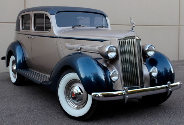 old antique 1937 packard oldtimer with vintage glass cadillac electric sunroof
