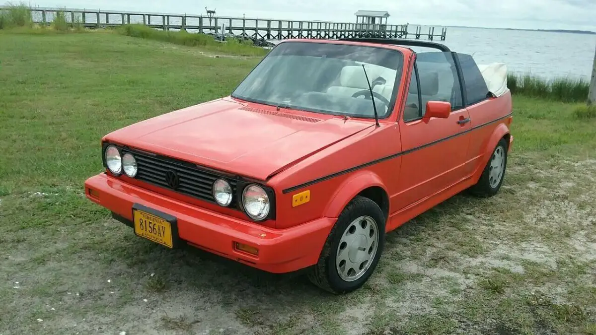 1992 volkswagen cabriolet convertible orange fwd automatic