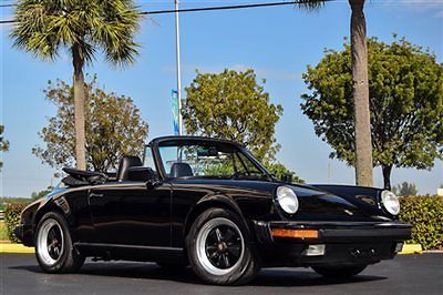 1987 porsche 911 carrera cabriolet 3.2liter g50 5-spd trans, black over black!!!