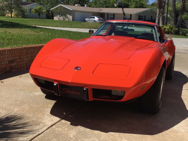 1976 corvette very low mile complete restoration fresh hugger orange paint 375hp