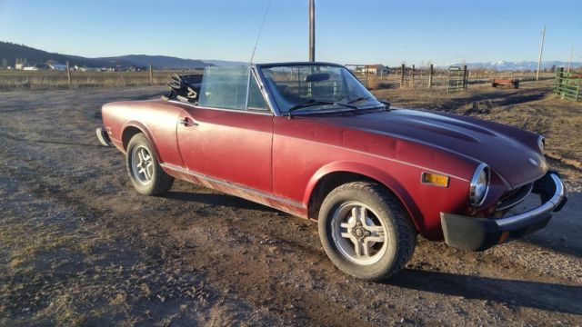 fiat 124 spider convertible 1975 soft top 4 cylinder 5 speed 2 door