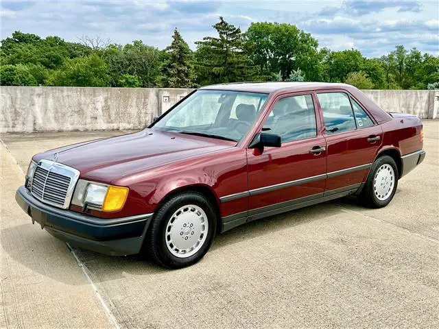 1988 mercedes r124 300e cabernet red with burgundy leather - stunning