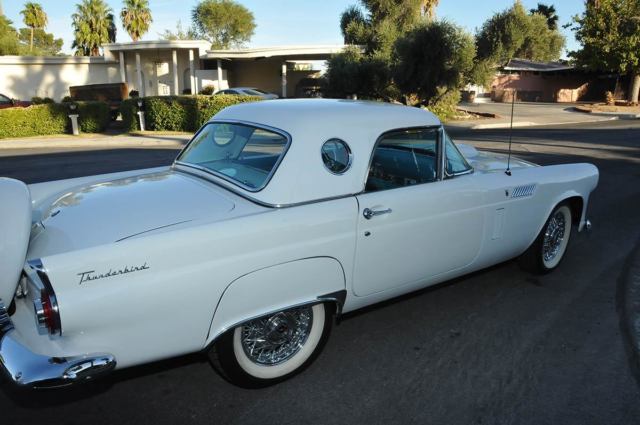 "1956 thunderbird" baby bird white w/turquoise blue interior, removable hard top