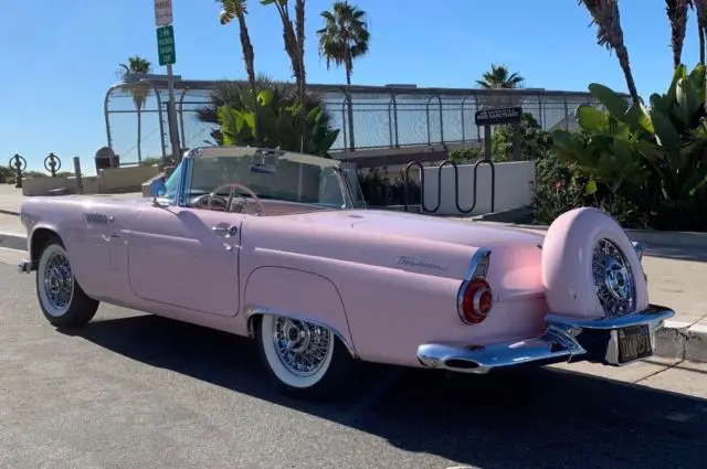 1956 ford thunderbird roadster~ 2 tops playboy video car! ca blk plt-pwr wdw