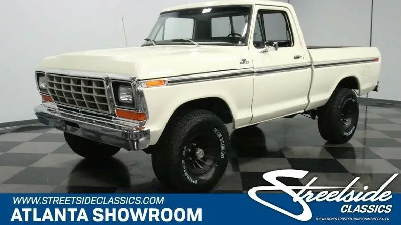 classic vintage chrome fomoco f150 351 v8 3-speed auto transmission white