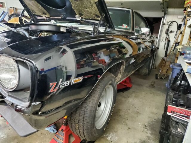 1969 camaro z28 real x-77 tuxedo black car, pop plate, jl8 4 wheel disk brakes