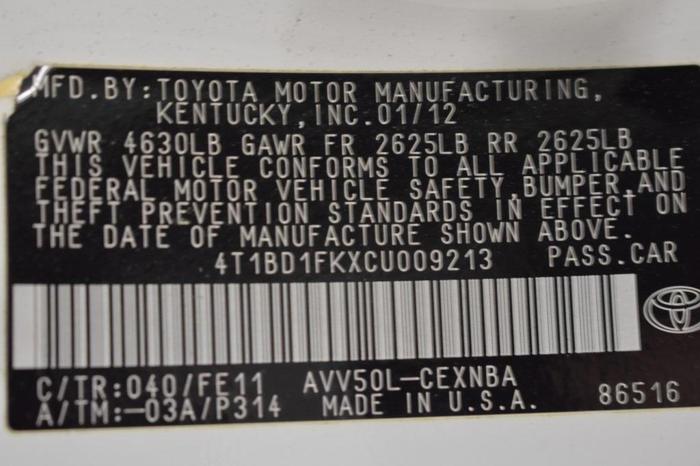 2012 toyota camry hybrid le le 4dr sedan for sale in saco, maine