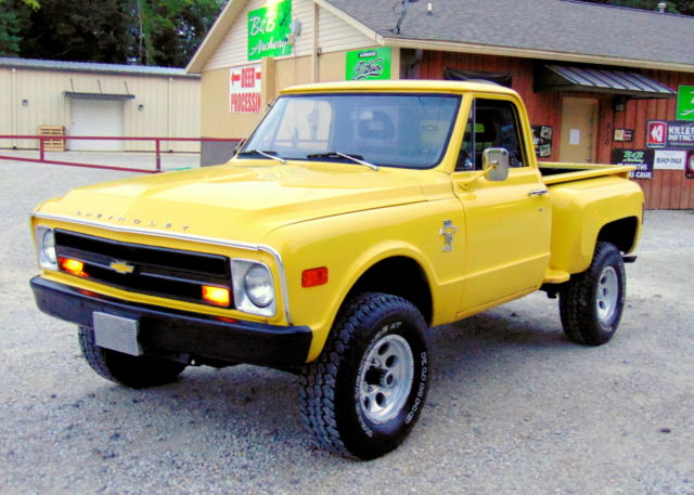 chevy c10 1968 4x4 truck 4 speed 350 motor swb pwr steer brakes wheels audio gmc