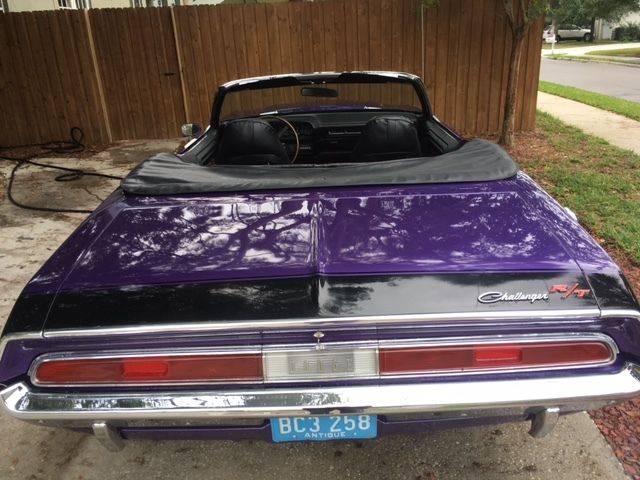 1970 challenger convertible 340 727 automatic r/t trim a/c plum crazy power top