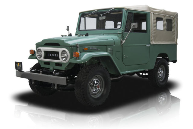 1972 toyota land cruiser fj43 741 miles nebula green suv 3.9 liter inline 6 3 sp