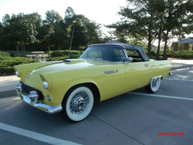 1955 ford thunderbird, goldenrod yellow,restored