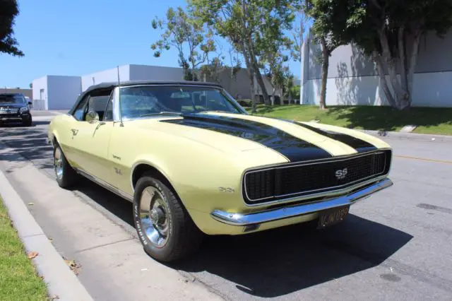 1967 camaro convertible rs/ss 396 4 speed butternut yellow cali car 1968 1969