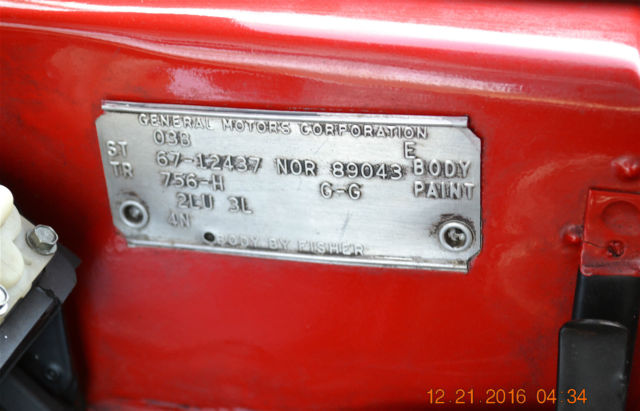 1967 camaro factory rs ss 396 4spd bench solid metal beautiful bolero red nice