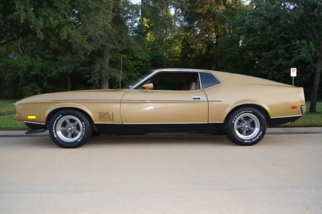 1972 mach 1 mustang, 351 c 2v h code, glow gold, auto trans 109k original miles