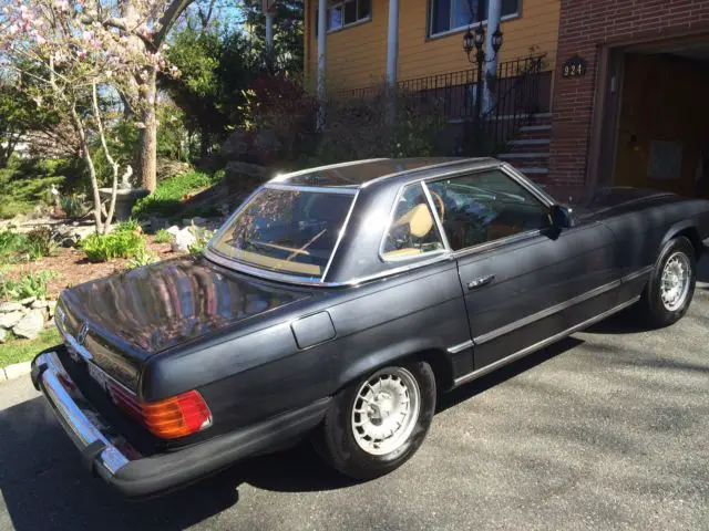 1985 classic black mercedes-benz 380sl convertible