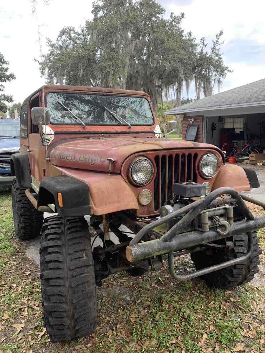 1979 jeep cj-7 convertible orange 4wd manual golden eagle