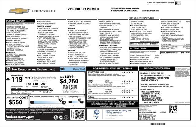 2019 chevrolet bolt ev premier
