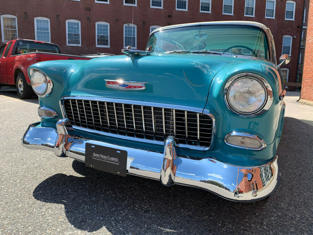 1955 chevrolet bel air w/ dual quad's 355 v8 and muncie 4 speed! restored! l@@k!