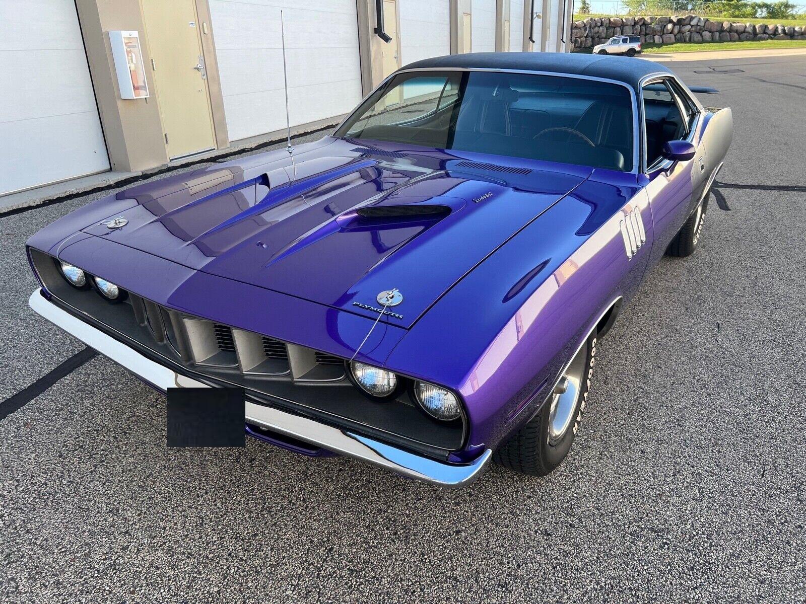 1971 plymouth cuda black 340 automatic show quality paint