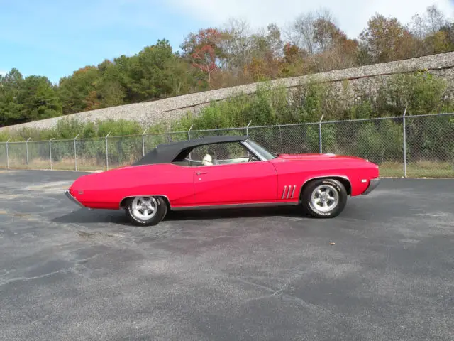 1969 buick skylark gran sport gs 400 convertible automatic, factory air, red