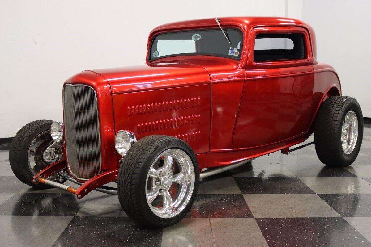 1932 ford 350 crate v8 coupe auto laser red metallic 1069 miles