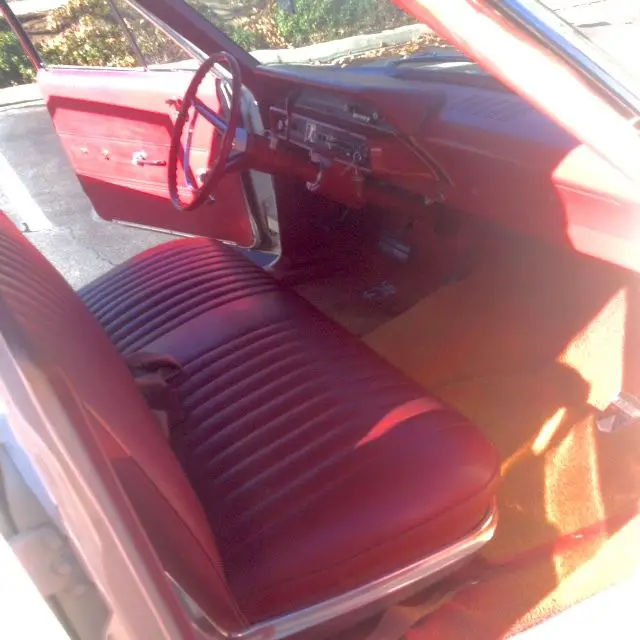 1965 ford galaxie custom 4dr white with red interior 352 motor - 3 speed auto