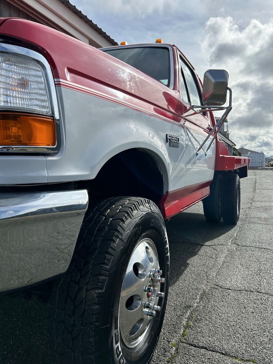 f350 xl cab chassis flat bed 4wd single cab 7.3l diesel with crownline flatbed