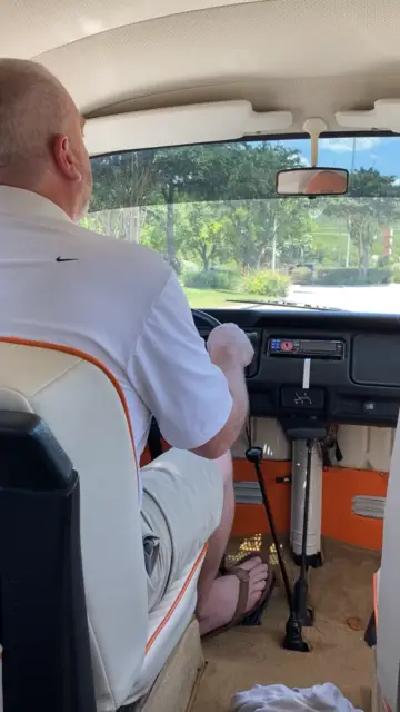 1972 type 2 bus two tone orange and white with white interior seating