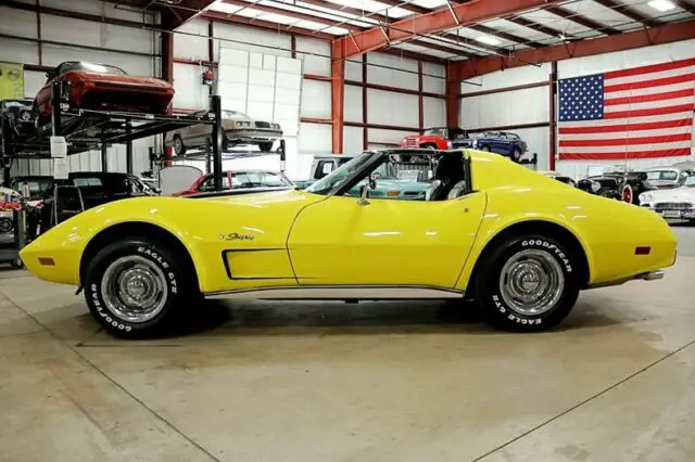 1976 chevrolet corvette stingray 64738 miles bright yellow coupe 383ci stroker v