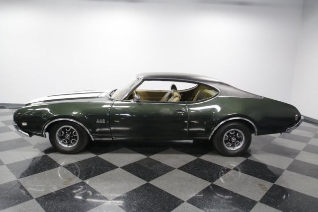 1969 oldsmobile 442 98961 miles green metallic coupe 400 v8 3 speed automatic
