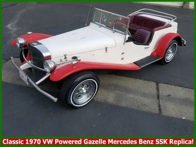 rare collectible classic 1970 vw gazelle roadster! vw-powered ssk benz replica!