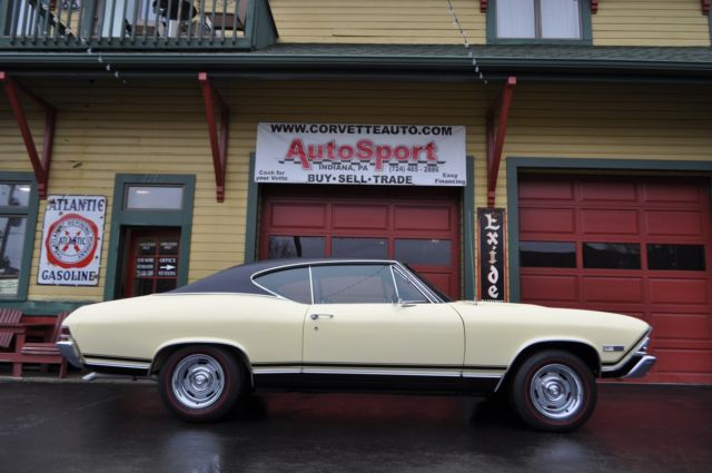 1968 yellow chevelle #'s matching 396 ss 2 owners frame off restored orig docs