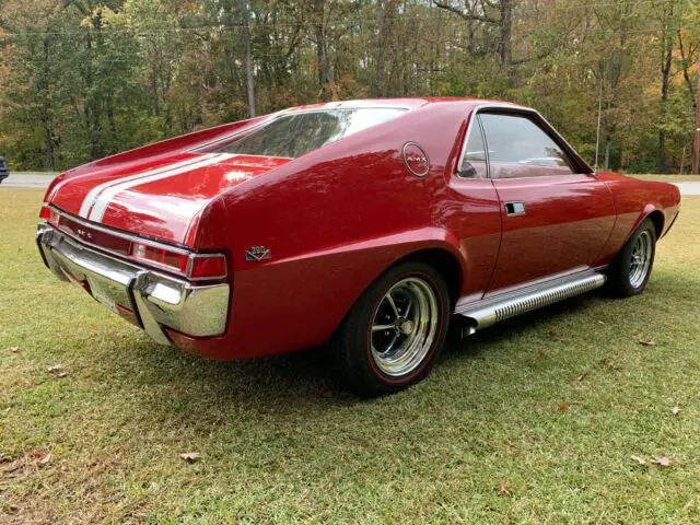 1968 amc amx 390 4spd, red-on-red, go-pack, 2-seat, side pipes, "glove box" car