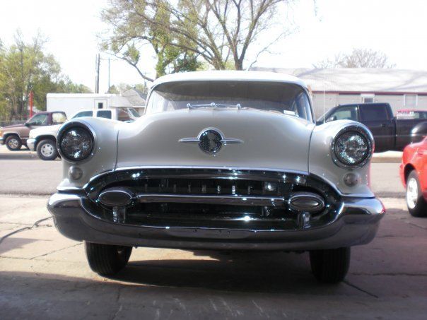 1955 oldsmobile s 88 4-door sedan 91k miles metallic blue & polar white nice!
