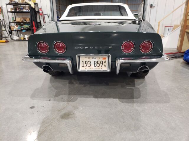 1968 chevrolet corvette 327 convertible green rwd manual black