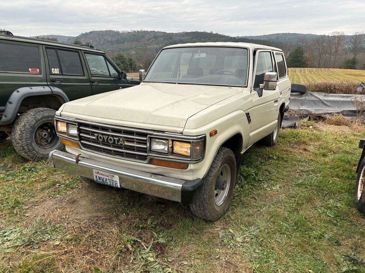 1988 toyota land cruiser white 4wd automatic fj62 gx