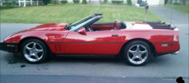 1987 chevrolet corvette convertible red auto zr1 chrome wheels new tires 104kmi