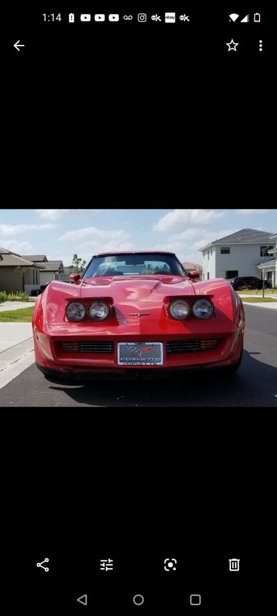1980 chevrolet corvette c3 supercar red rwd automatic l82