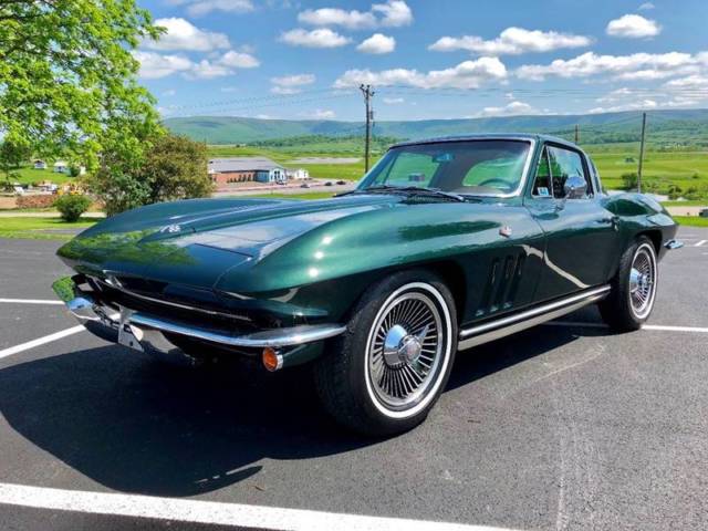 1965 chevrolet corvette rare*green/saddle*#match300hpfacta/c*protectoplate