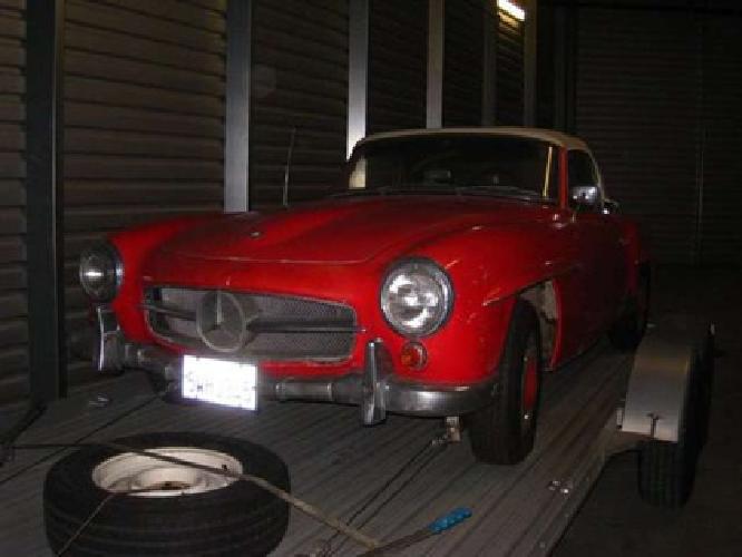1957 red mercedes-benz 190sl in astoria, ny