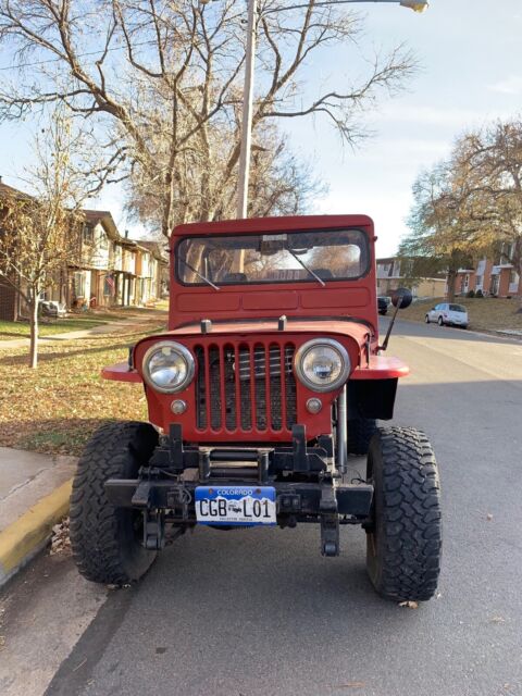 1947 willys jeep cj2a red 4wd automatic