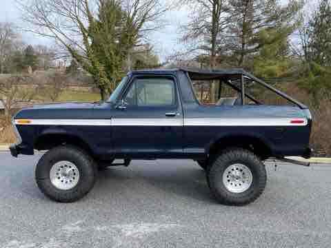 1979 ford bronco 5.8 suv blue 4wd automatic xlt