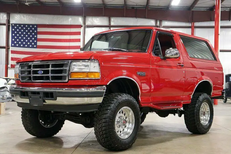 1992 ford bronco xlt 87375 miles vermillion red suv 5.0l v8 automatic