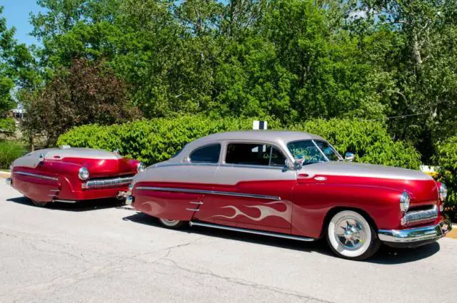 1949 mercury eight custom coupe with matching steel trailer