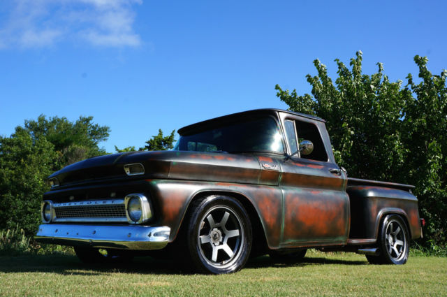 frame up resto chev c10 pickup hot rod rat rod patina show truck celebrity built