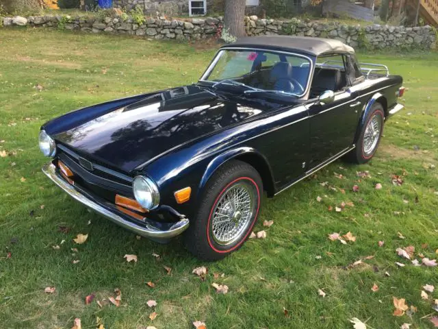 1970 triumph tr6 convertible - blue