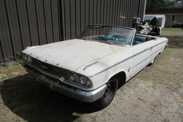 63 ford galaxie 500 convertible v8 manual project runs and drives no reserve!