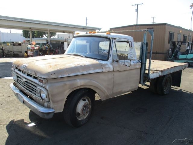 1966 ford f-100 flat bed dually pickup 6-cylinder manual no reserve